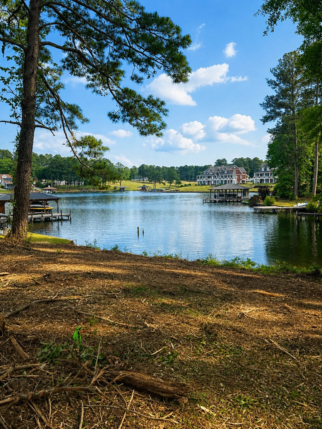 View from 146 Bass Rd looking across the Country Club Cove on Lake Sinclair